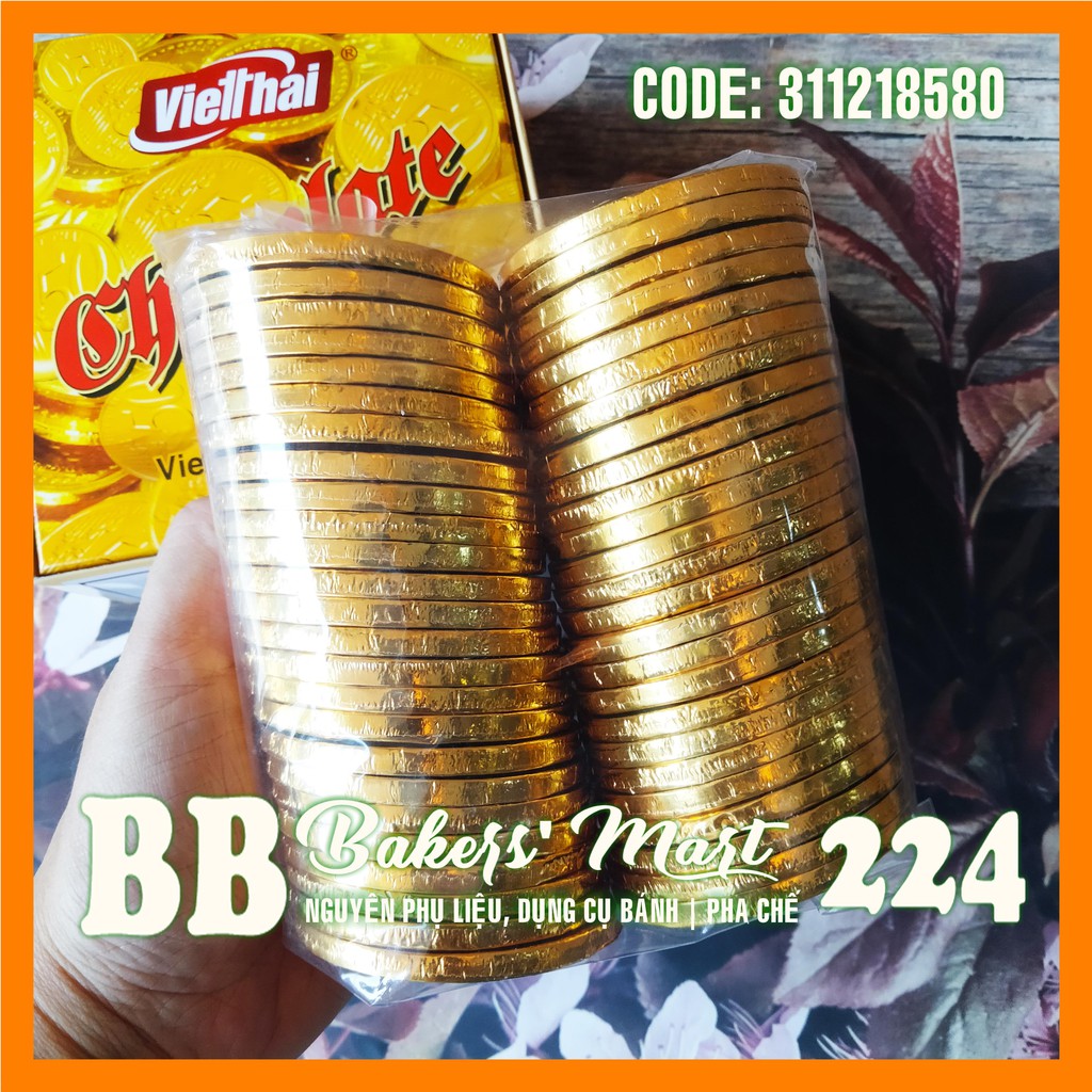 [Freeship] Kẹo Chocolate socola hình đồng tiền vàng size LỚN - Hộp 580gr (50 cái)