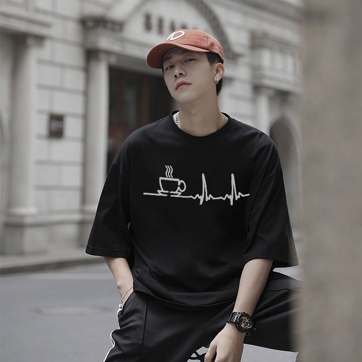 Áo thun nam nữ tay lỡ form rộng PHẢN QUANG COFFE dáng unisex xuông tee phông oversize basic màu đen | BigBuy360 - bigbuy360.vn