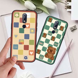 Ốp Nokia X5 / X6 / 7.1 / 7.1 Plus / X7 in hình gấu caro đen trắng dễ thương siêu bền