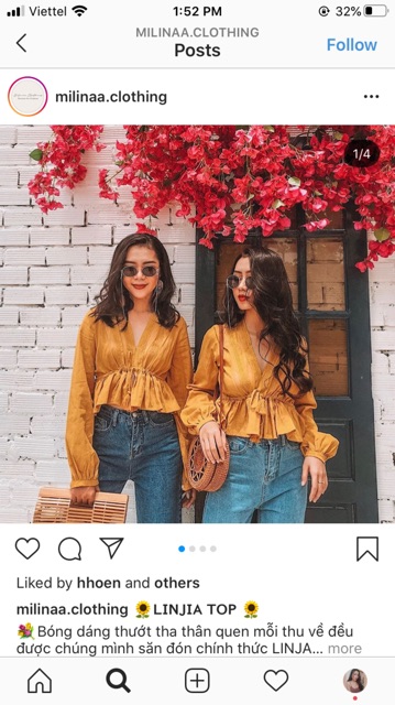 Áo dài tay vintage milinaa