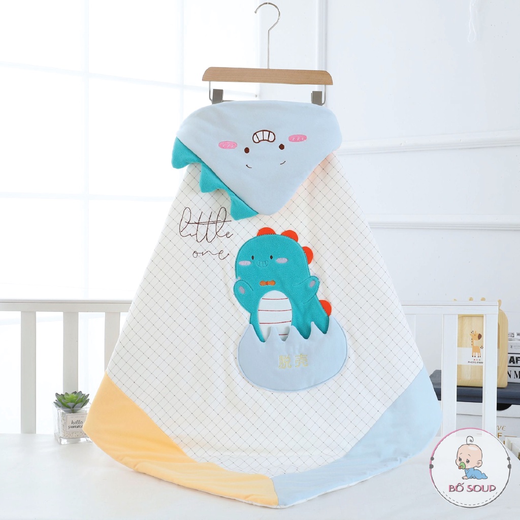 Chăn ủ cho bé sơ sinh hình họa tiết chất liệu cotton an toàn cho bé