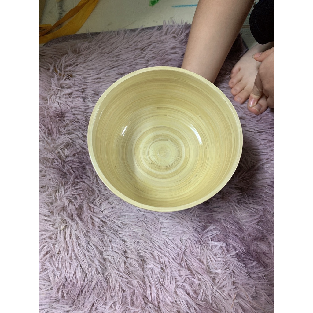 Bát Tre Ngâm Tay Làm Nail - Bát Ngâm Tay Bằng Tre Tự Nhiên Tráng Bóng