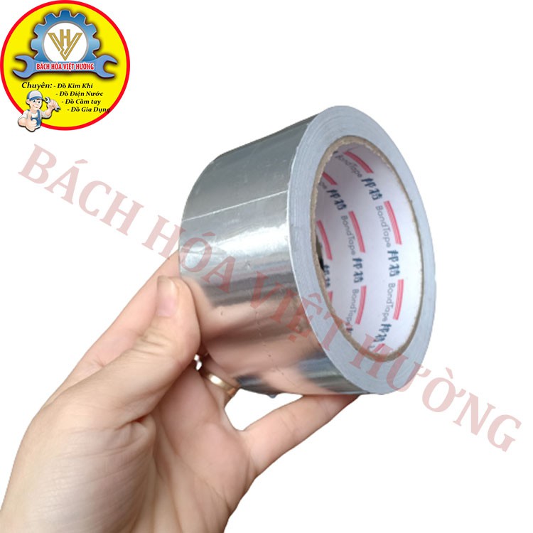 Băng keo bạc nhôm, băng keo cách nhiệt chống cháy bản 5cm, độ bám dính chắc bền, băng dính bạc, băng dính chống cháy