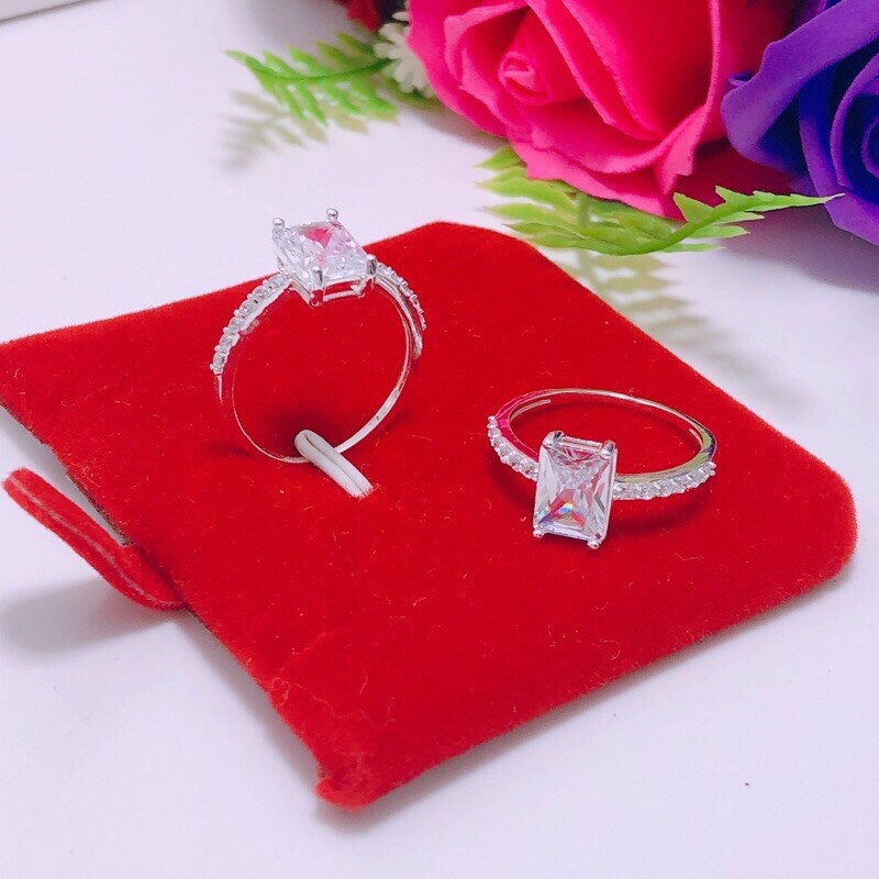 NHẪN NỮ BẠC MẶT ĐÁ SANG CHẢNH MẪU MỚI