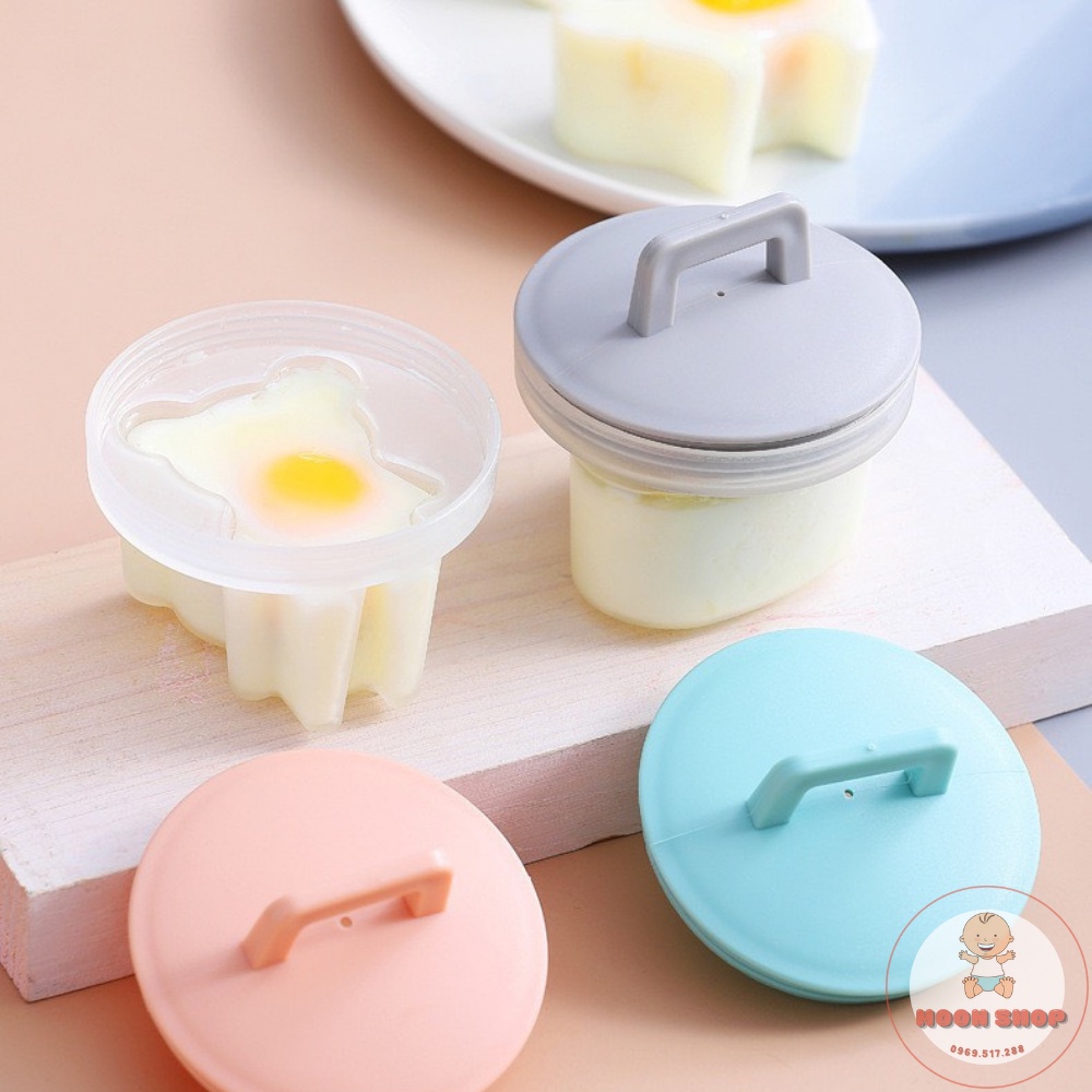 Set 4 Khuôn Hấp Trứng , Hấp Bánh , Hấp Đồ Ăn Dặm Kèm Cọ Quét Dầu Cho Bé