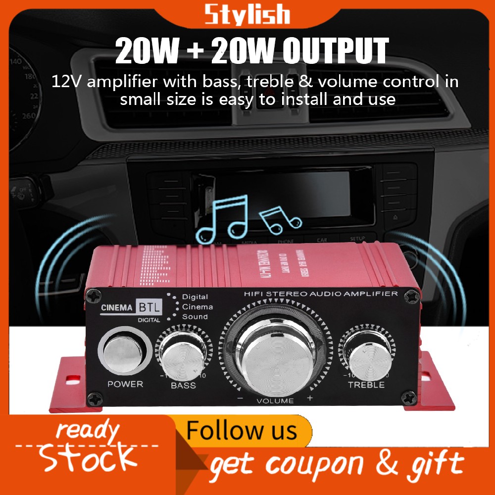 Âm li mini 12V 2 kênh HiFi chuyên dụng