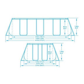 (Chính Hãng) Bể bơi khung chống kim loại 2,01x 4,12 cao 1,2m,Bể Bơi Gia Đình , Cho Bé , Cỡ Lớn Bestway 56441