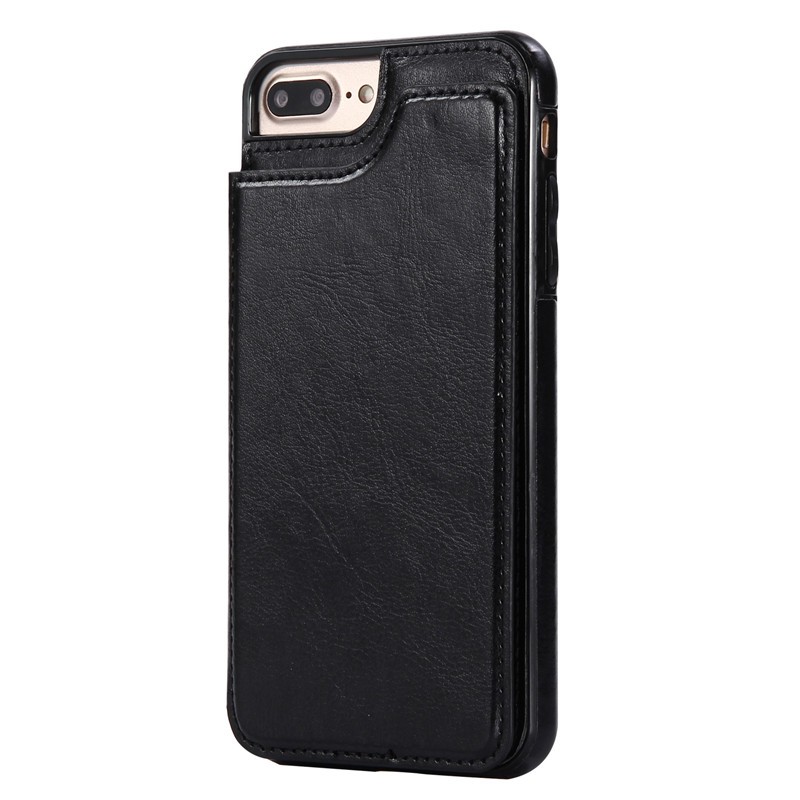 Ốp điện thoại bằng da tích hợp ví gập đựng thẻ màu trơn dành cho iPhone 5/5S/6/6S/6+/6S+/7/8/7+/8+ | BigBuy360 - bigbuy360.vn