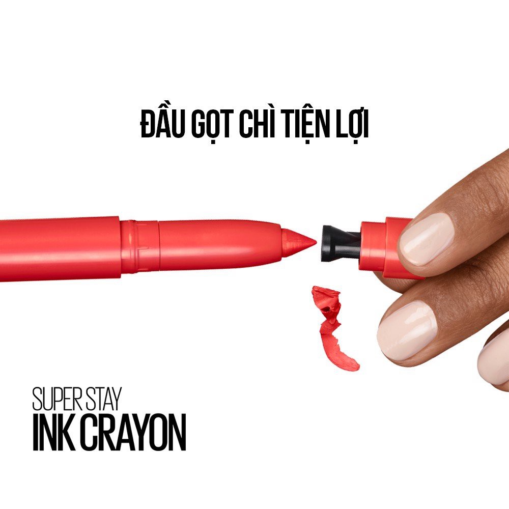 Son Bút Chì Mịn Lì Maybelline 8H Lâu Trôi Super Stay Ink Crayon 20 Enjoy The View Hồng Đất 1.2g