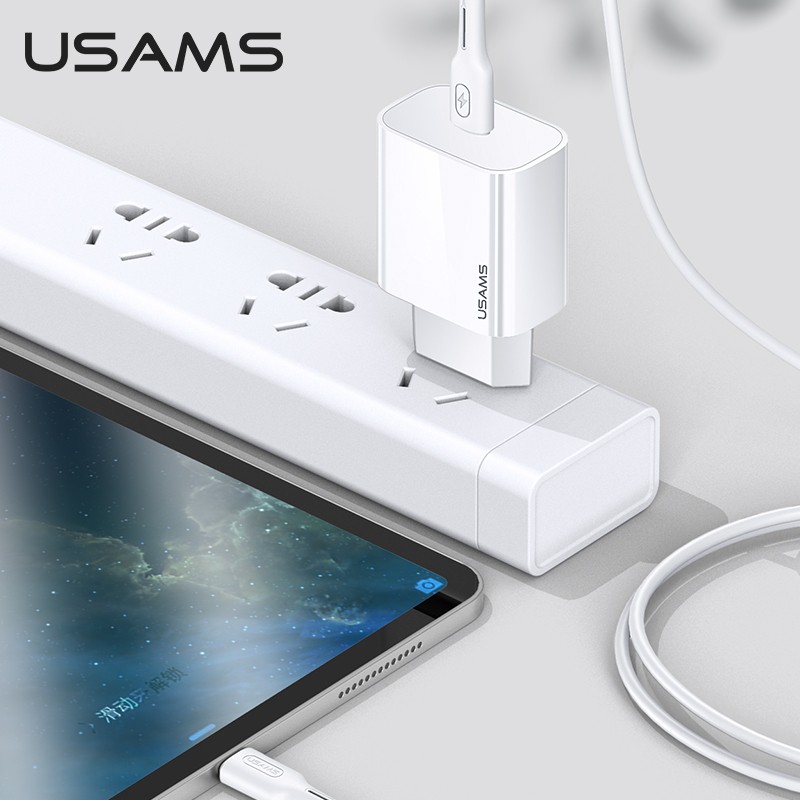 Cốc Sạc Nhanh USAMS T34 Chuẩn EU / US USB-C Cho Điện Thoại