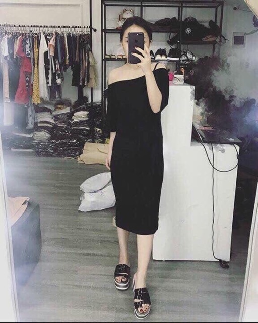 FREESHIP 99K TOÀN QUỐC_Váy suông lệch vai dây ảnh thật | BigBuy360 - bigbuy360.vn