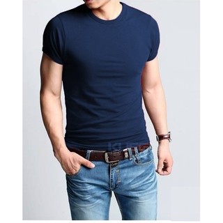 ÁO THUN TRƠN CỔ TRÒN MÀU XANH DƯƠNG ( ĐẬM ) TAY NGẮN NAM NỮ ( CÓ CẢ SIZE EM BÉ ) SHOP1L0