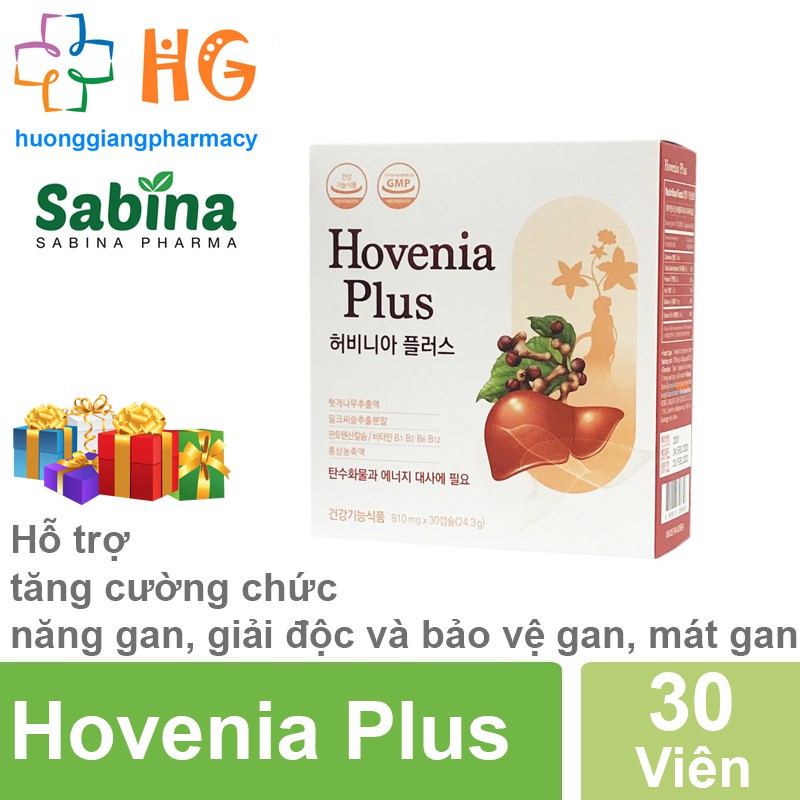 Hovenia Plus - Hỗ trợ tăng cường chức năng gan, giải độc và bảo vệ gan, thanh nhiệt, mát gan, giải rượu (Hộp 30 Viên)