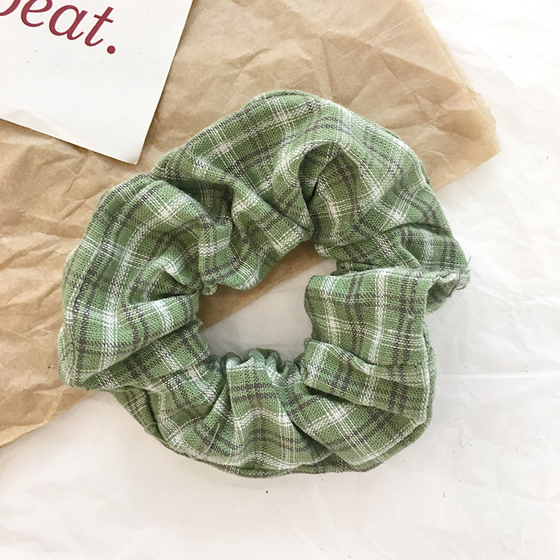 Dây Cột Tóc Cao Su Bản Lớn In Họa Tiết Phong Cách Preppy Thời Trang Xuân Hè Cho Nữ