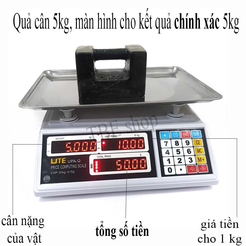 Cân Điện Tử Tính Tiền 30kg UTE UPA Q Dùng Cân Hàng Hóa Thực Phẩm ( Bảo Hành 1 Năm )