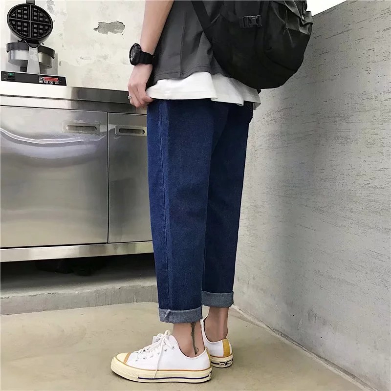 Quần jean lưng cao co giãn thời trang Hàn Quốc dành cho nam