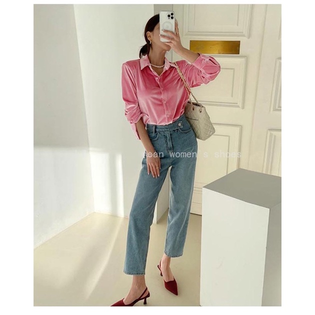 GIÀY MŨI NHỌN QUAI SAU MÀU SẮC CHO BẠN GÁI ( sẵn trắng 36)