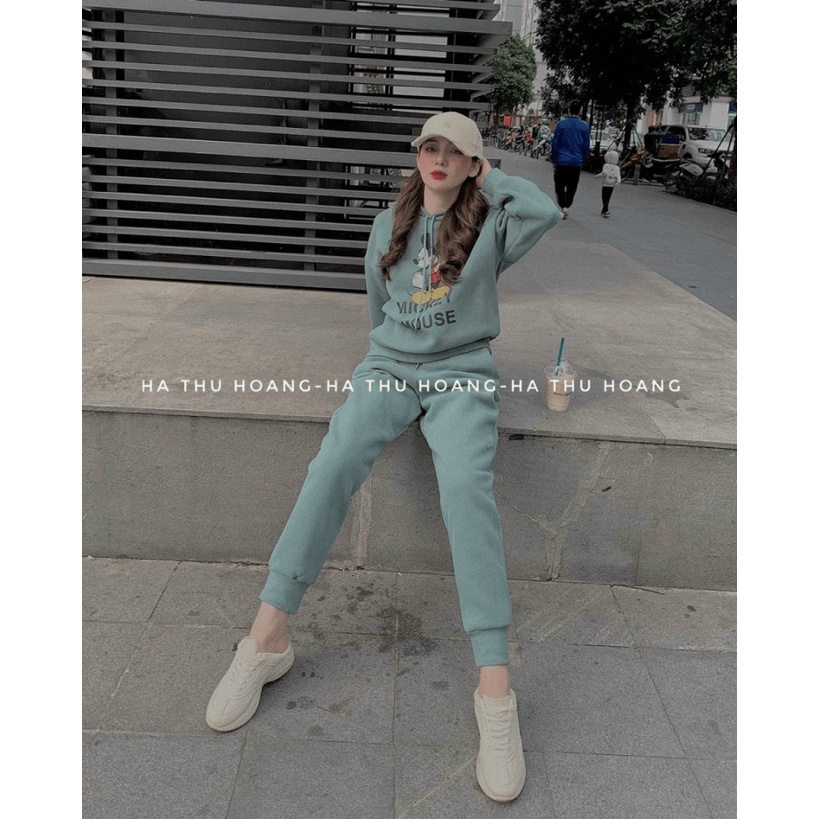 SÉT BỘ NỈ CHÚ CHUỘT MOUSE HOẠT HÌNH CUTE SIÊU HOT MẶC ĐI CHƠI CHỐNG NẮNG HIỆU QUẢ PU