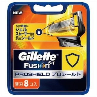 Vỉ 8 lưỡi dao cạo râu Gillette Fusion 5+1 Proshield lá chắn chuyên nghiệp