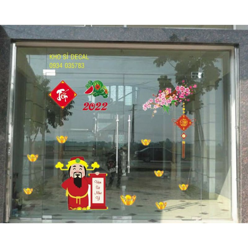 Hơn 50 mẫu decal dán kính trang trí tết link 3