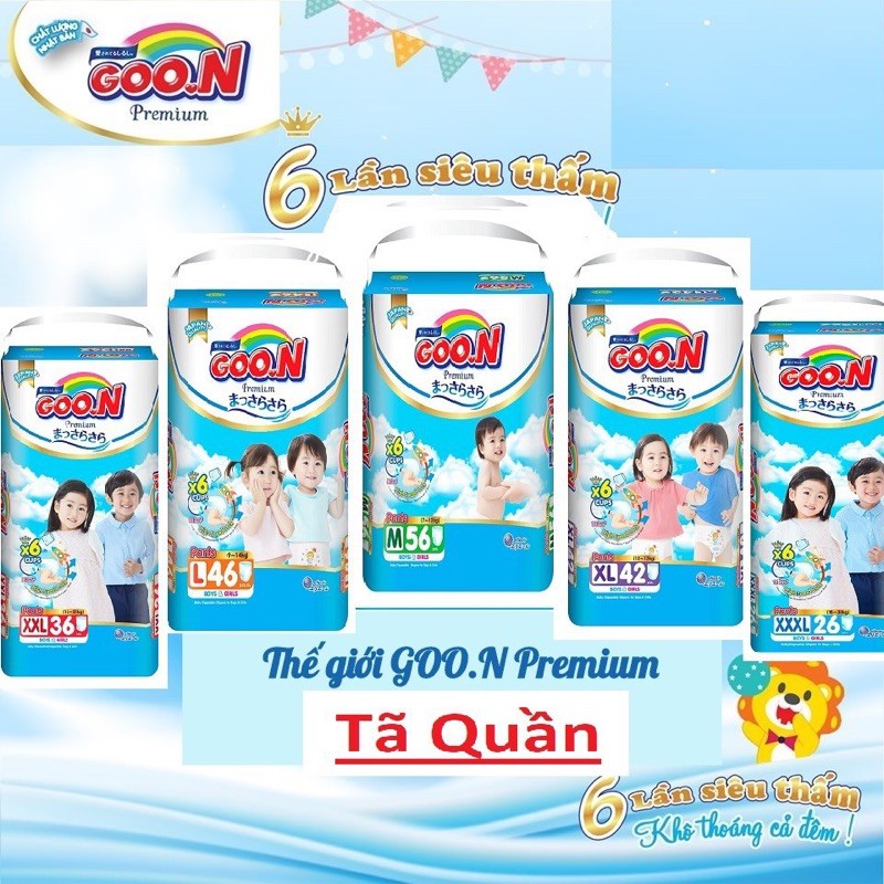 Tã Quần Goon Premium M56/L46/XL42/XXL36/3XL22