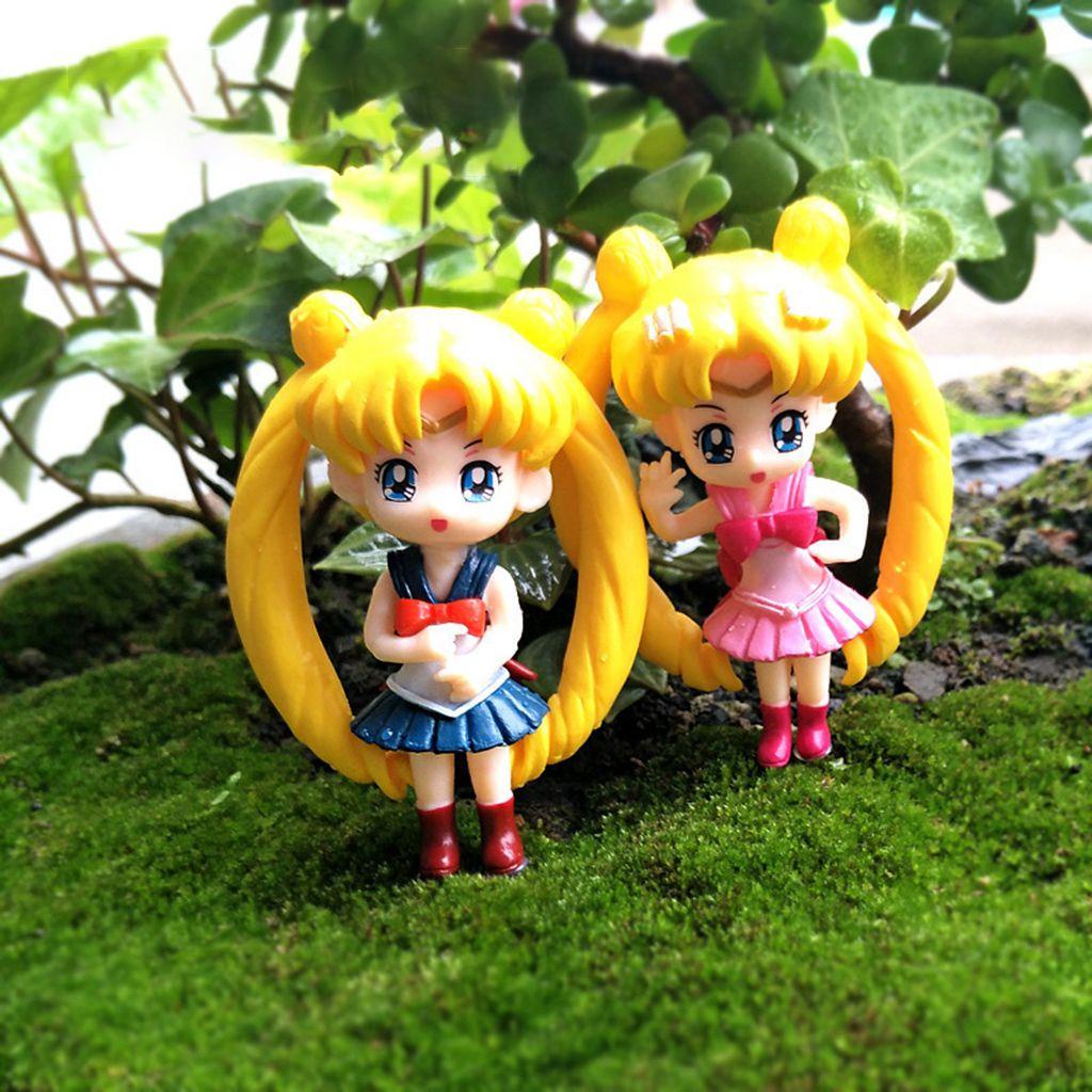 Đồ trang trí Cô Gái Tóc Dài Bằng Nhựa Resin Phong Cách Nhật Bản Trang Trí Bánh Kem DIY