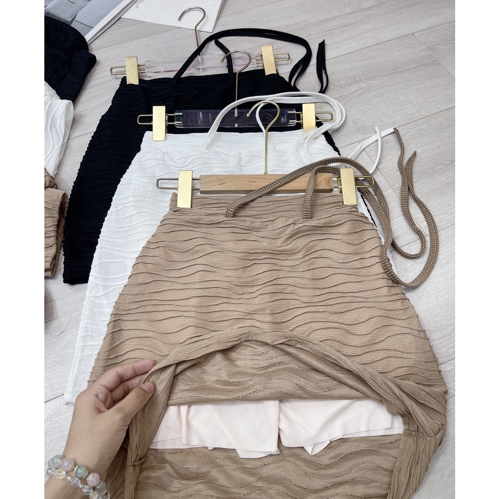 Set váy croptop siêu hách dáng chất sốp sần cao cấp