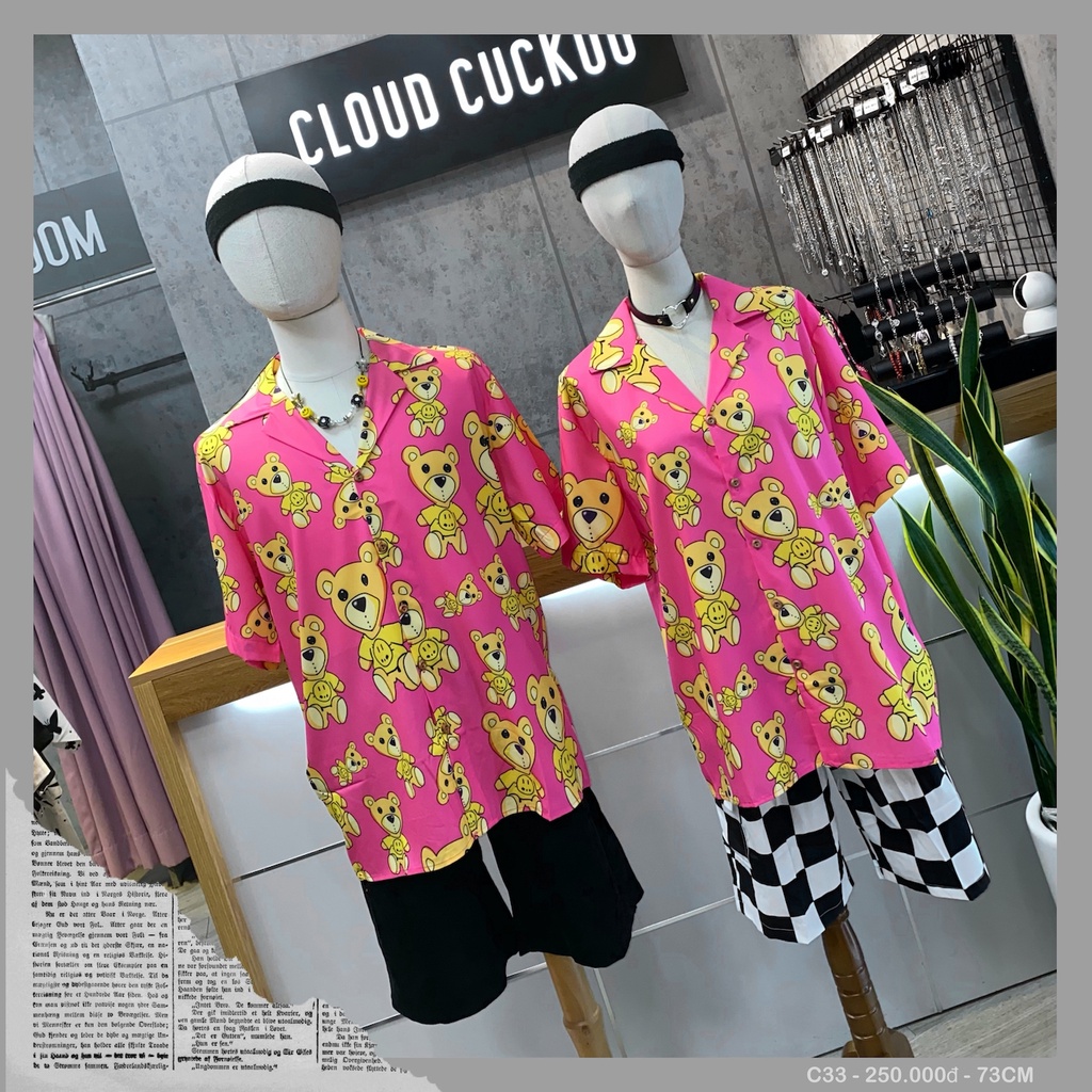 Áo Sơ Mi Cổ Vest Hình Chú Gấu - Mã Số: C33