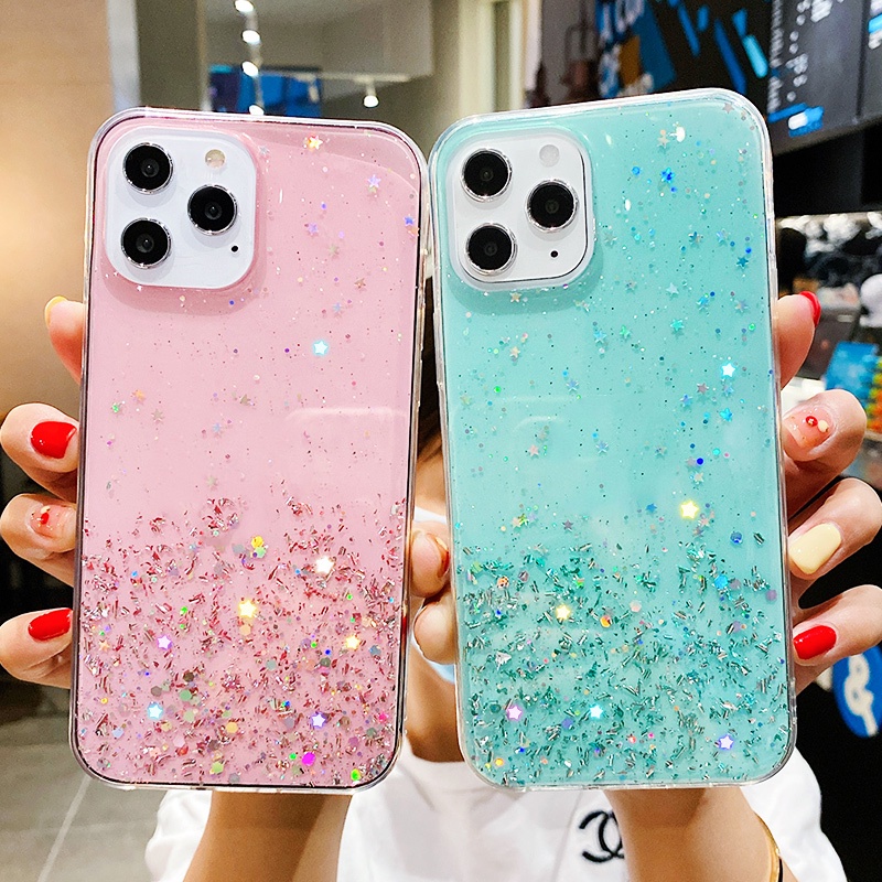 Ốp Lưng Điện Thoại Lấp Lánh Bằng Silicone Mềm Dành Cho iPhone 14 Plus 12 13 Pro Max 13