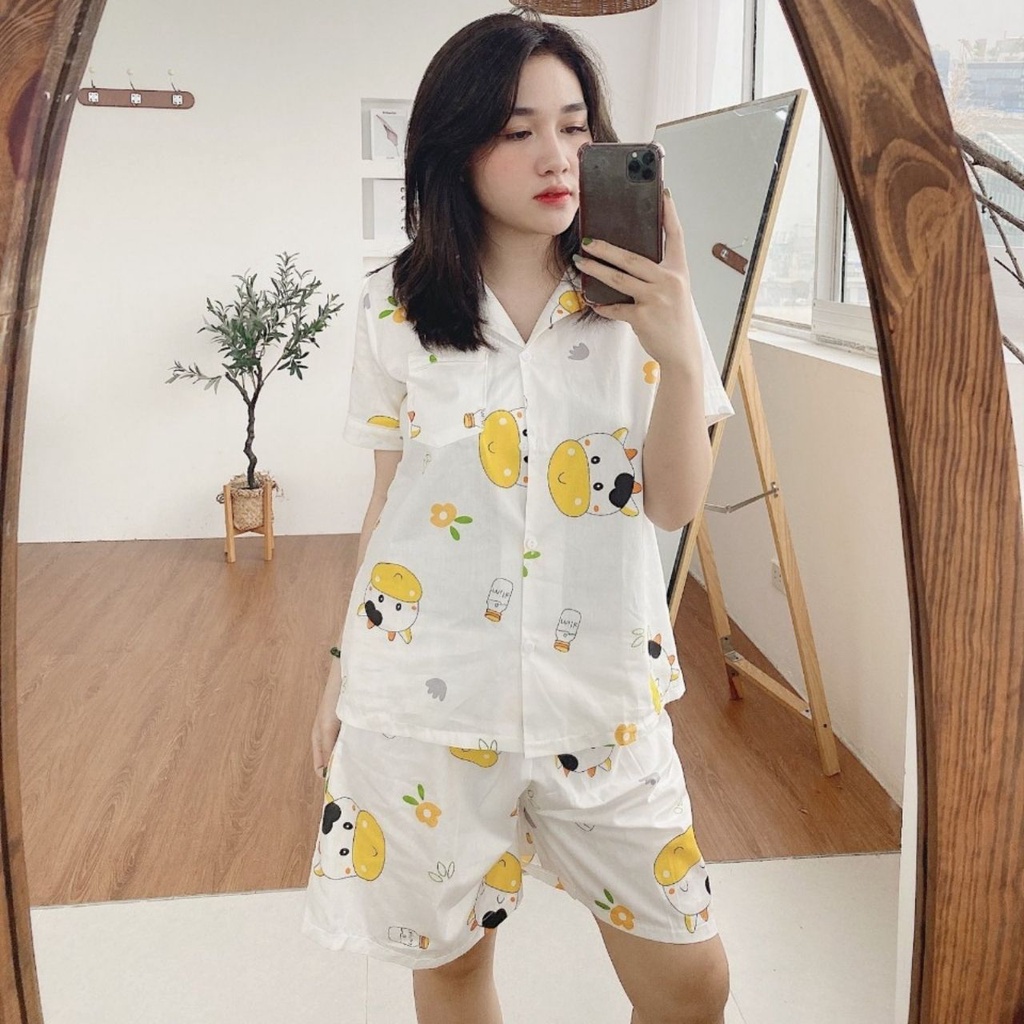 [PHẦN 1] ĐỒ BỘ PIJAMA NỮ MẶC NHÀ CHẤT THÔ MỀM HỌA TIẾT XINH XẮN QUẦN CỘC