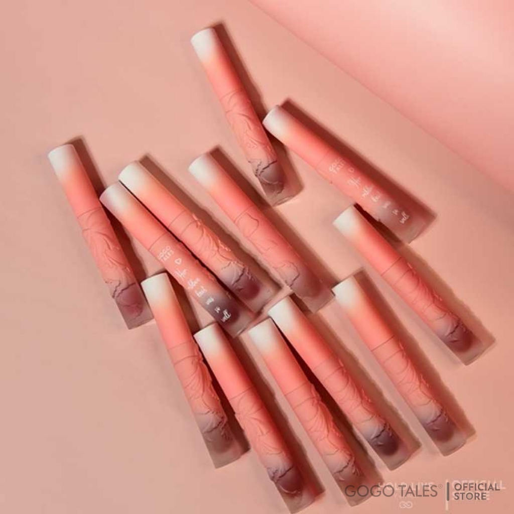 Son môi lì không trôi nơ khắc nổi GOGO TALES Son tint lì nội địa trung mềm mịn lâu trôi GT218