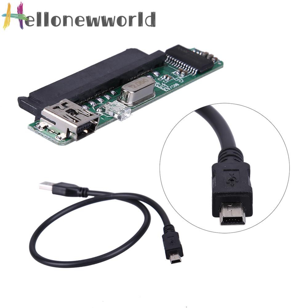 Hellonewworld 2.5" SATA Female HDD SSD USB 2.0 To 7+15Pin SATA Adapter Converter