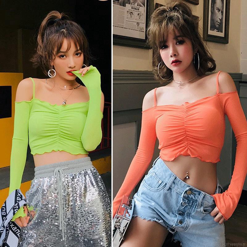 Áo nữ trễ vai kiểu dáng thời trang quyến rũ phong cách Hàn Quốc