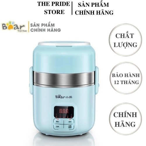 Hộp Cơm Cắm Điện Giữ Nhiệt Cao Cấp Bear DFH-B20J1 3 Tầng Inox Có Hẹn Giờ Hâm Nóng Siêu Nhanh