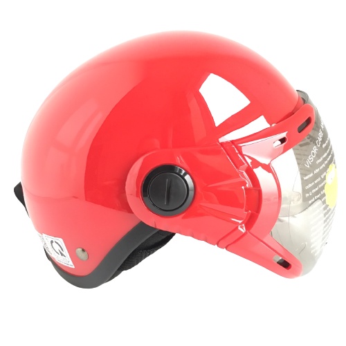 Mũ bảo hiểm nửa đầu có kính - Dành cho người lớn vòng đầu 56-58cm - GRS A33K - Đỏ Bóng - Nón bảo hiểm Nam - Bảo hiểm Nữ