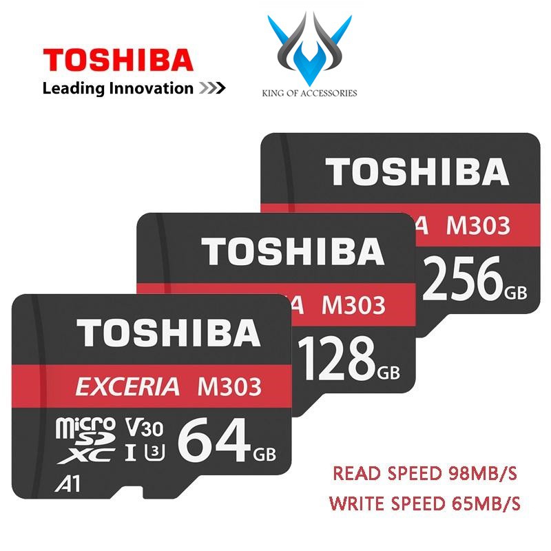 Thẻ nhớ MicroSDXC Toshiba Exceria M303 64GB UHS-I U3 4K V30 A1 R98MB/s W65MB/s (Đen)