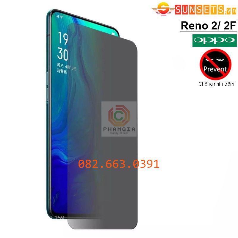 Dán cường lực chống nhìn trộm Oppo Reno / reno10x / reno 3 / reno 3pro / reno 2f / reno 2z dẻo nano