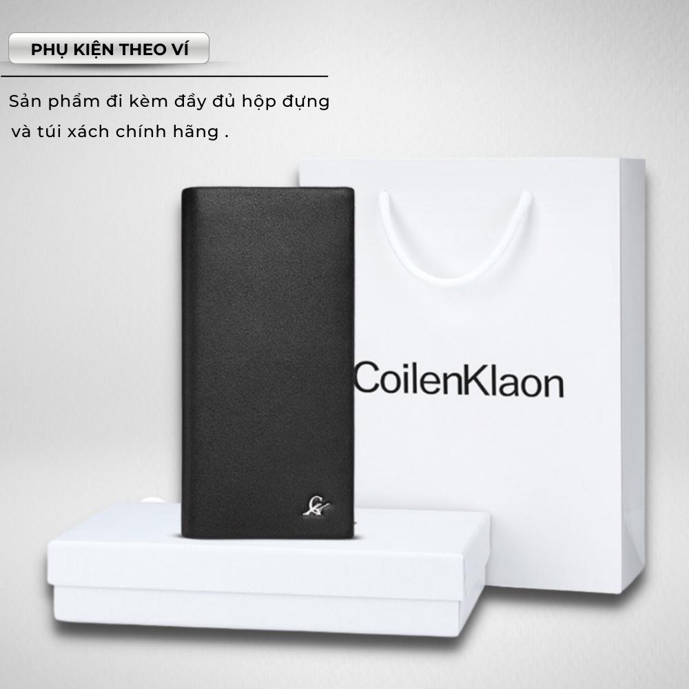 Ví Dài Nam,Ví Nam Cầm Tay Cao Cấp CoilenKlaon,Chất liệu Da Bò thật ,Full hộp đựng -Thiết kế nhiều ngăn,Chống nước- 𝑰𝑩𝑨𝑮