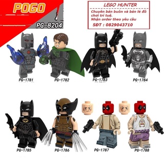 Xếp hình Marvel DC superheroes Minifigures mô hình lắp ráp nhân vật PG 8204 Batman Green Larten Wolverine Deadpool