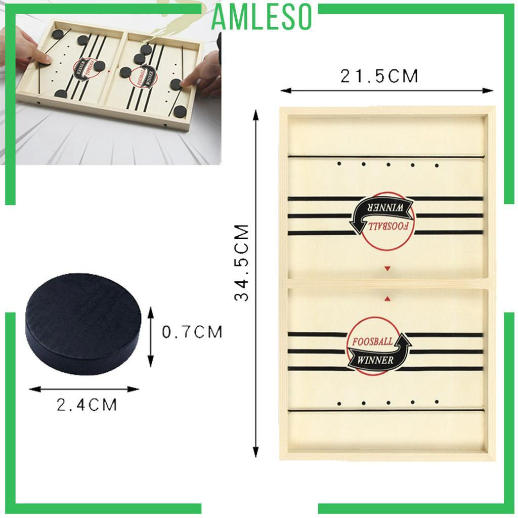 Wooden Fast Sling Puck Game Paced Sling Winner Hockey Board Toys for Adults Kids