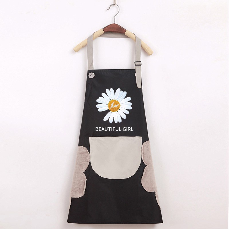 Tạp dề chống thấm có túi đựng và chỗ lau tay siêu cute