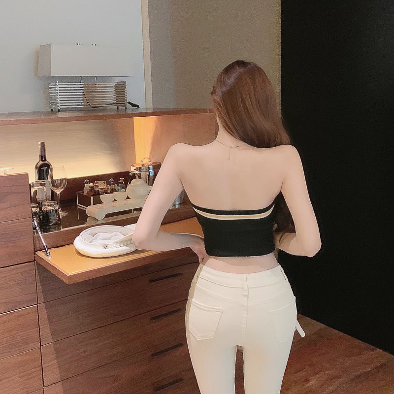 Cocory vn Áo ống croptop dệt kim phong cách mùa hè thời trang quyến rũ cho nữ