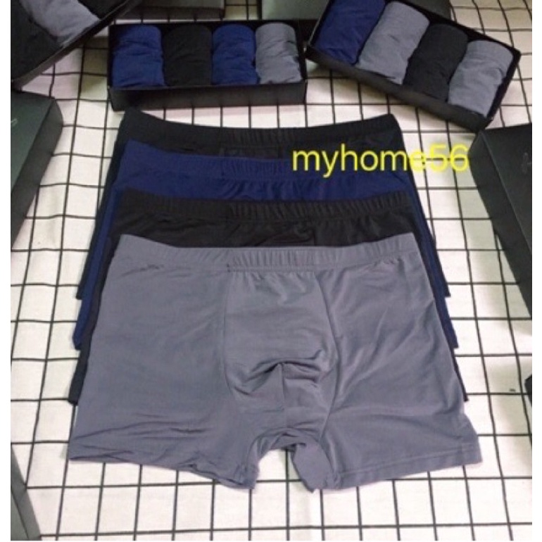 Hộp 4 quần sịp đùi boxer vải thun lạnh siêu mát