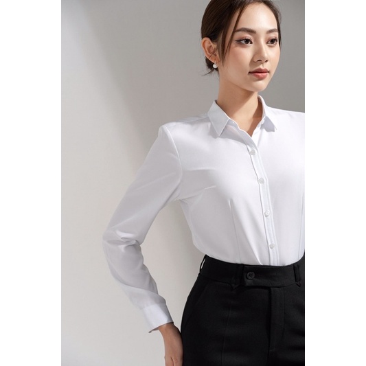 Sơ mi nữ  công sở chất lụa hàn dài tay