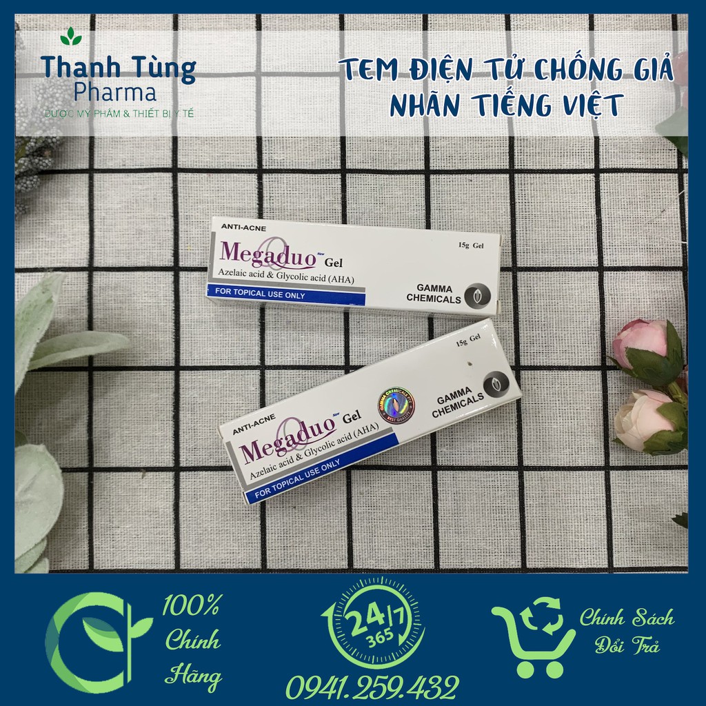 MEGADUO Gel 15g ✅[Chính Hãng] - Giảm Mụn Thâm, Mụn Trứng Cá, Dưỡng Da - Azelaic Acid/AHA