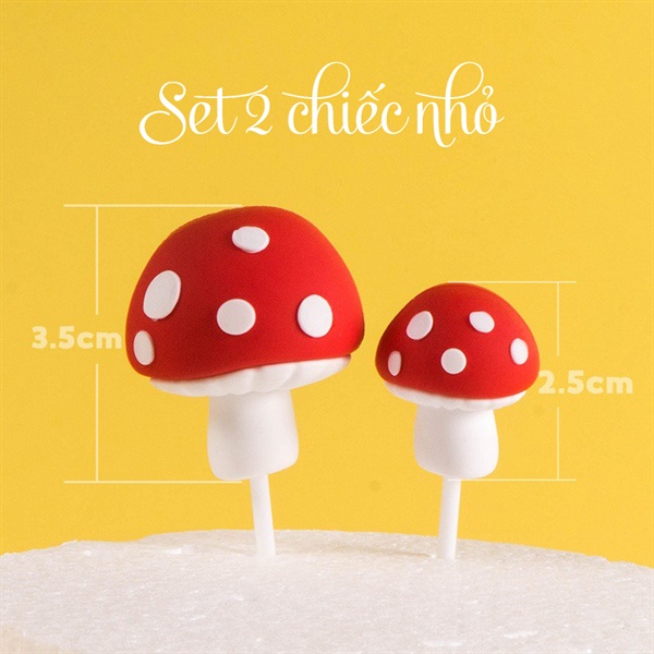 Set 2 cây nấm đỏ 3.5cm