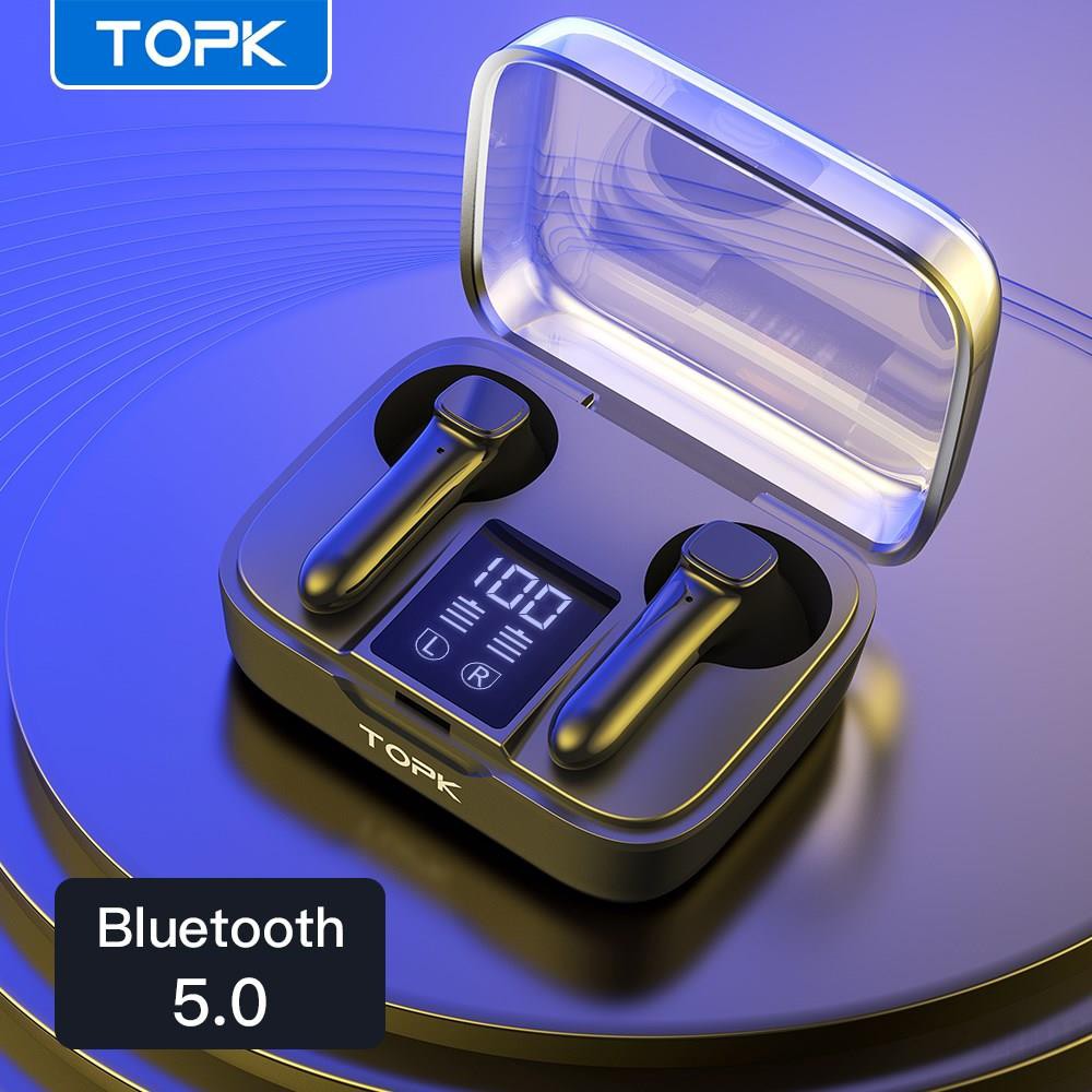 Tai Nghe Không Dây TOPK T20 TWS Tai Nghe Nhét Tai Bluetooth 5.0 Tai Nghe Âm Thanh Nổi Cuộc Gọi/Kết Thúc Bằng Giọng Nói