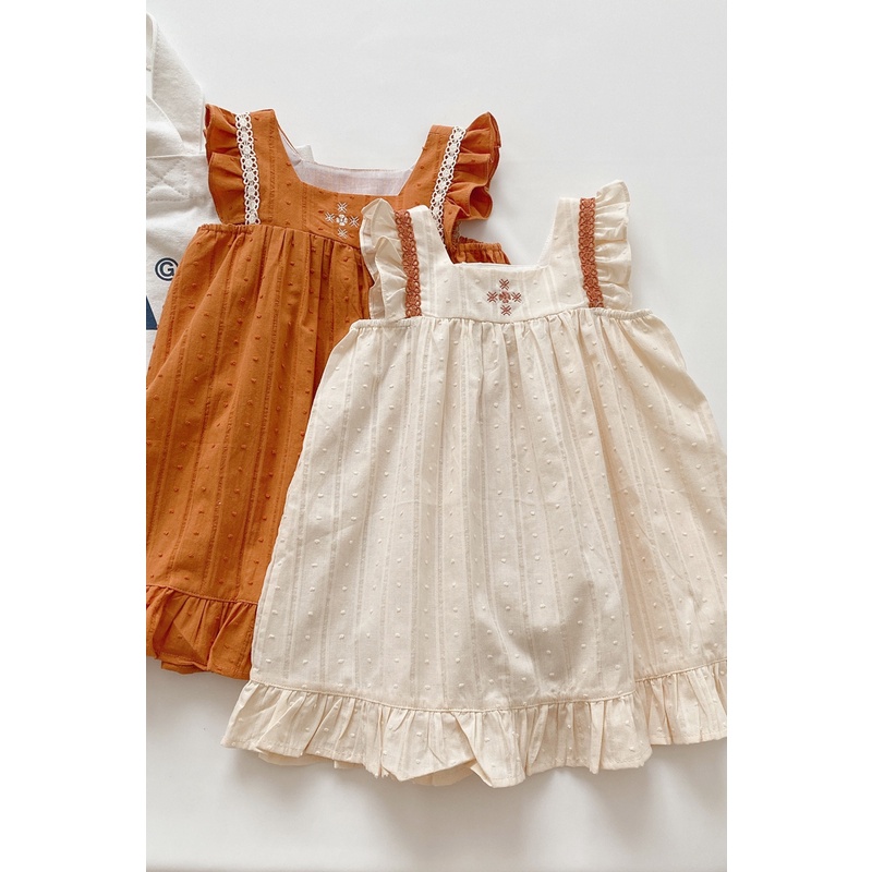 Đầm Công Chúa Mùa Hè Chất Liệu Cotton Phong Cách Nhật Bản Cho Bé Gái 80-120cm