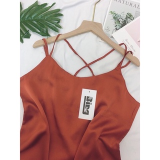 Áo dây chéo basic sơi mảnh vải lụa satin cao cấp nhiều màu