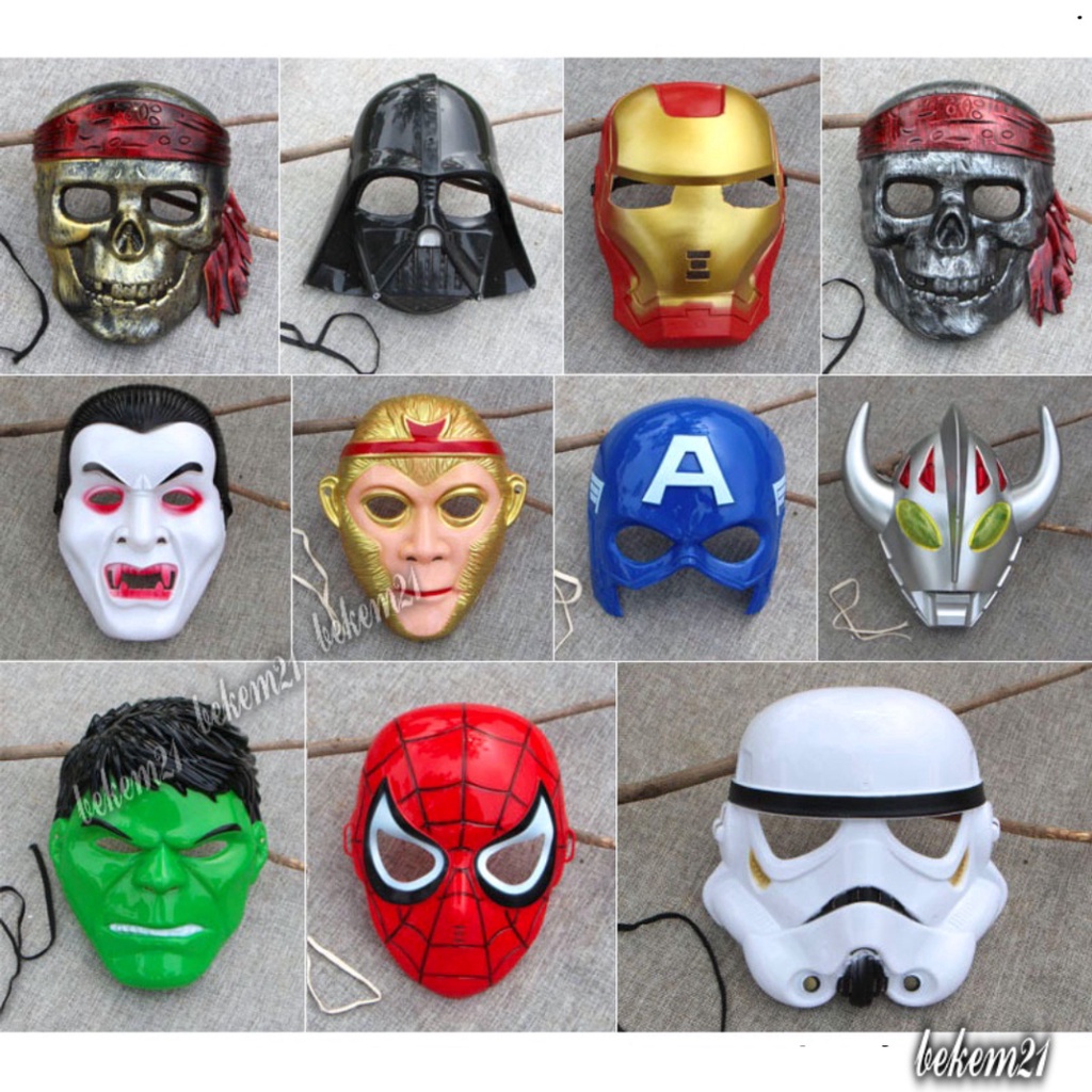 Mặt nạ hóa trang nhân vật hoạt hình siêu nhân dịp Halloween cho bé siêu anh hùng Avengers người nhện người sắt